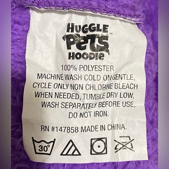 Huggle Pets Rainbow Unicorn Animal Hoodie Plush Girls Pullover Purple OSFM Kids - Picture 14 of 15